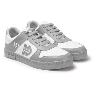 Stylish white and grey Krafter sneakers with a logo on the side, perfect for casual wear.