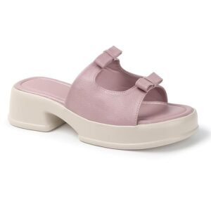 "Krafter women and girls white wedge sandals with open toe, chunky heel, slip-on design, and buckle – stylish casual and office wear footwear"